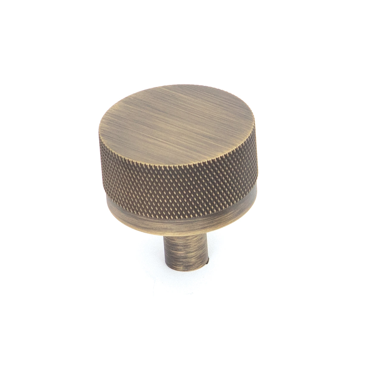 BELLEVUE 35MM SOLID BRASS KNURLED KNOB DARK BRUSHED BRASS in Dark Brushed Brass