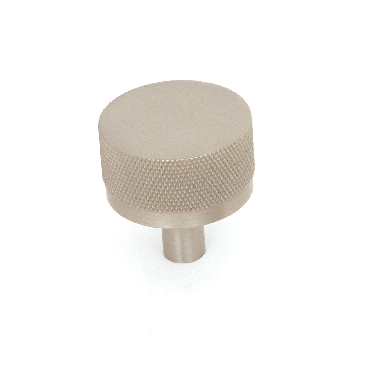 BELLEVUE 35MM SOLID BRASS KNURLED KNOB DULL BRUSHED NICKEL in Dull Brushed Nickel