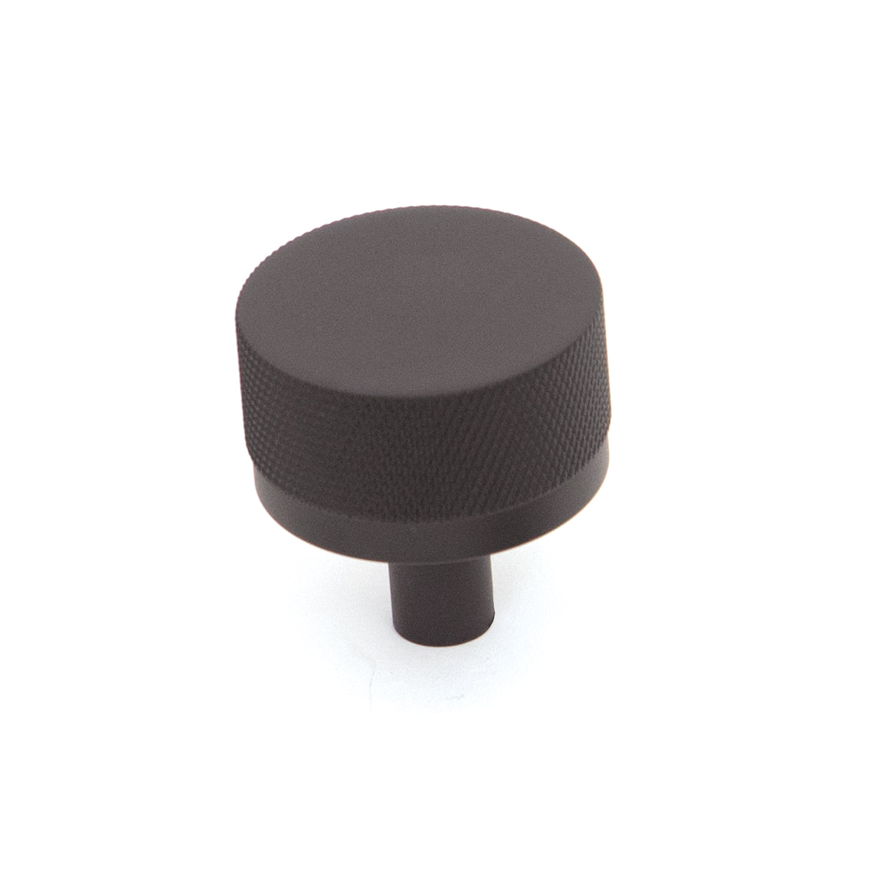 BELLEVUE 35MM SOLID BRASS KNURLED KNOB MATT BLACK in Matt Black