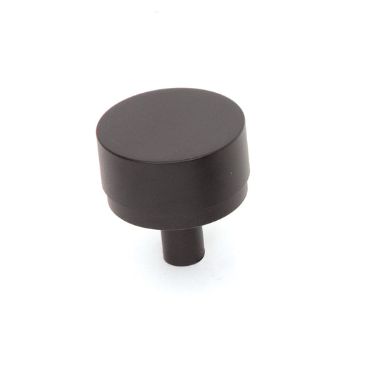BELLEVUE 35MM SOLID BRASS PLAIN KNOB MATT BLACK in Matt Black