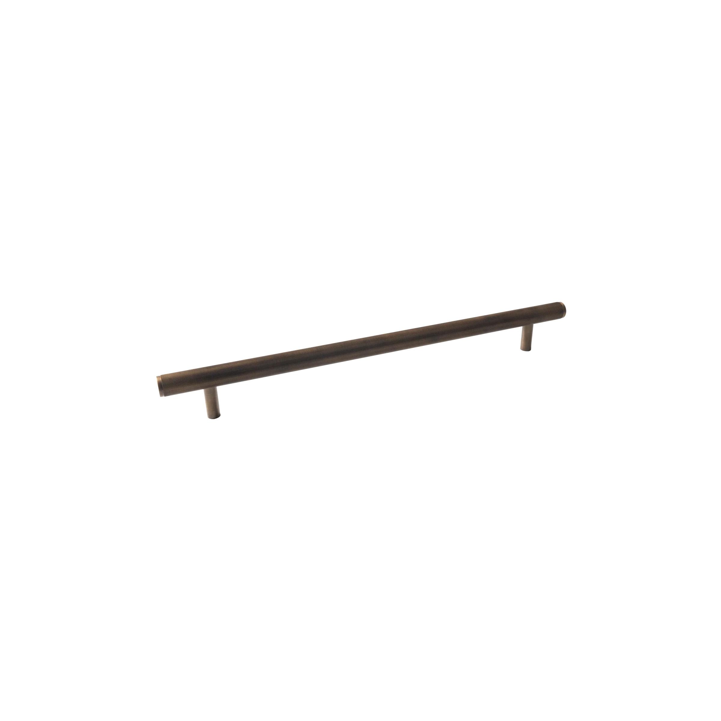 MOMO BELLEVUE LINED DOOR PULL WITH BACK TO BACK FIXING 416MM BRONZE in Bronze