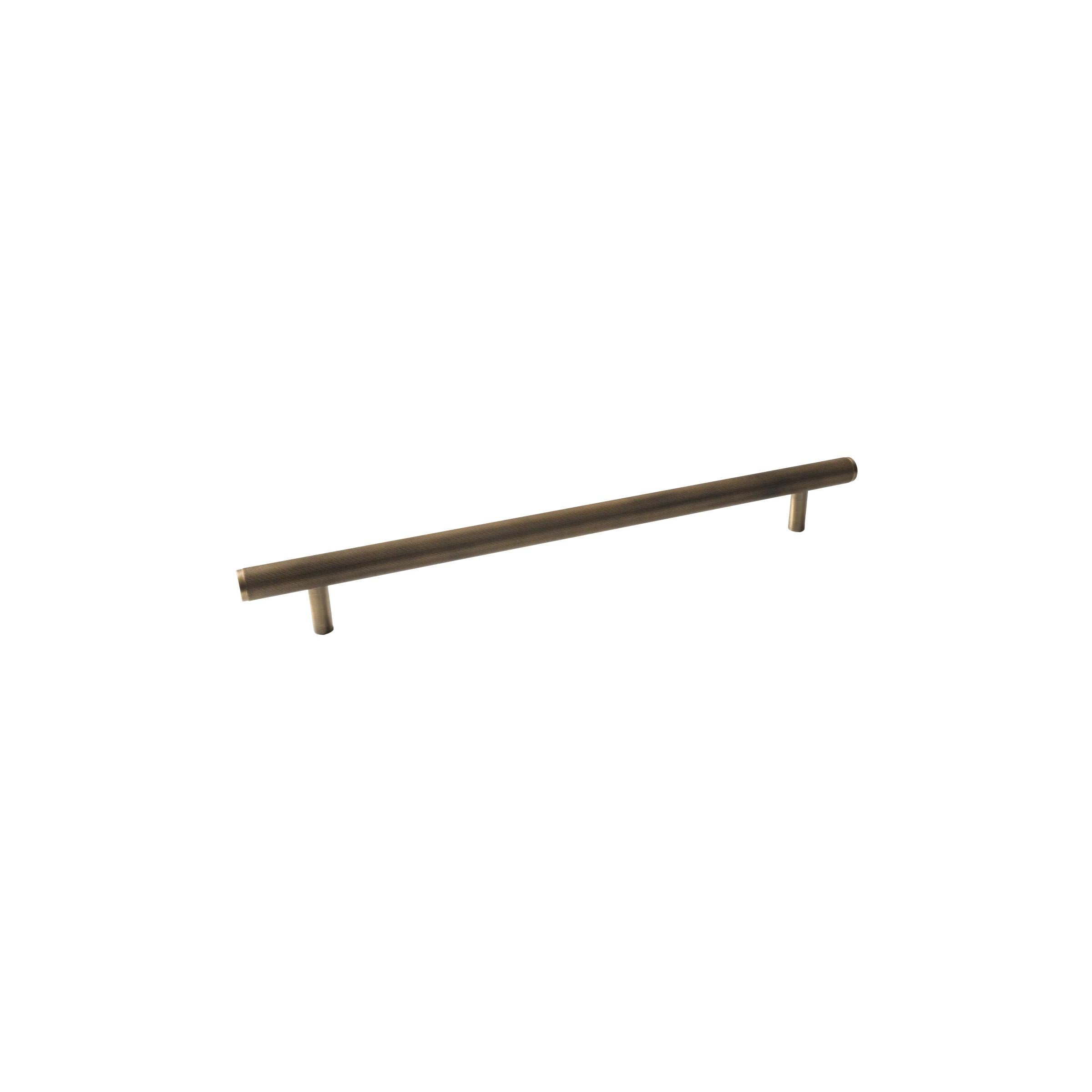 MOMO BELLEVUE LINED DOOR PULL WITH BACK TO BACK FIXING 416MM DARK BRUSHED BRASS in Dark Brushed Brass