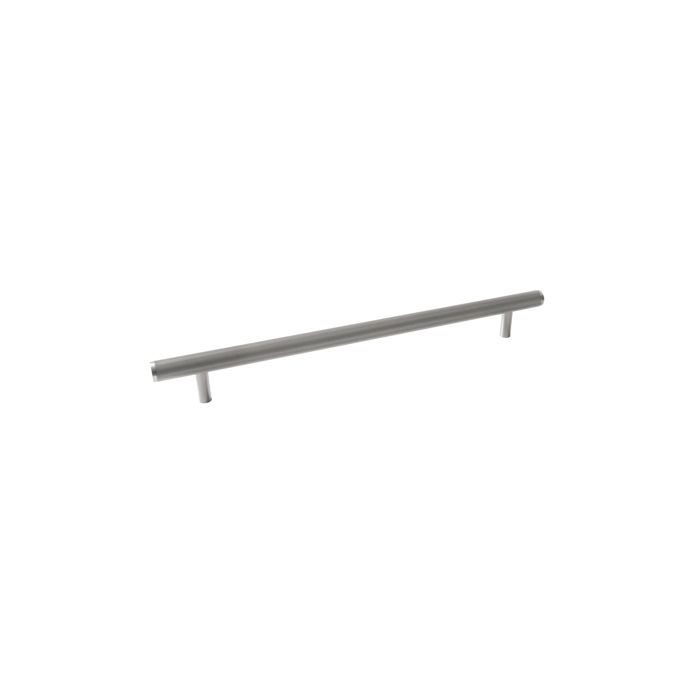 MOMO BELLEVUE LINED DOOR PULL WITH BACK TO BACK FIXING 416MM DULL BRUSHED NICKEL in Dull Brushed Nickel