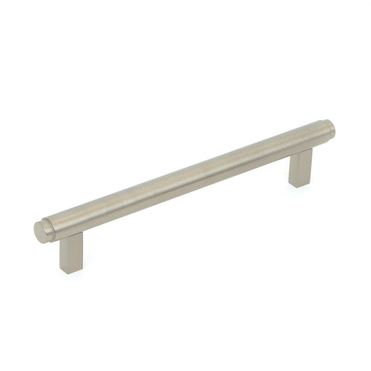 BELLEVUE 160MM SOLID BRASS PLAIN BAR PULL DULL BRUSHED NICKEL in Dull Brushed Nickel