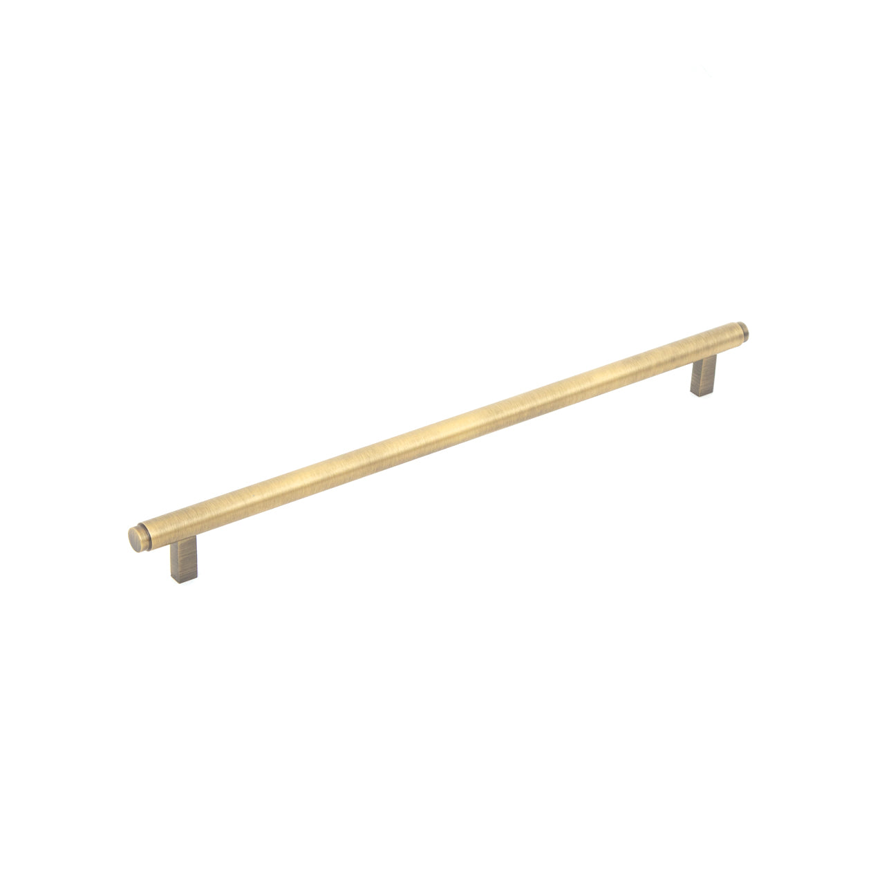 Momo Bellevue plain cabinet pull handle in dark bronze finish, sleek metal hardware for kitchen or bathroom cabinets