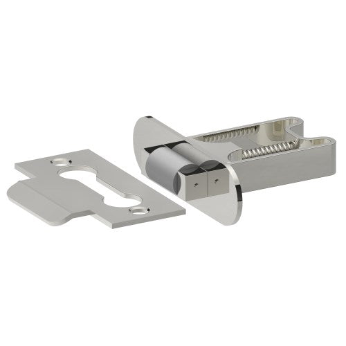 Stainless Steel, Roller Catch. Dimensions: Faceplate W22 x H75; Body W22 x H35 x L51 in Polished Stainless Steel