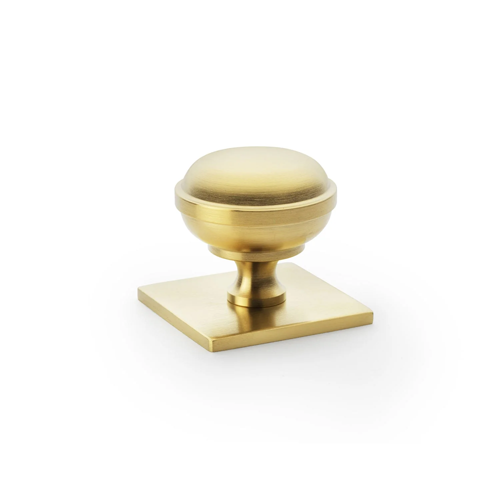 Hastings 34mm Knob on Backplate - Satin Brass PVD in Satin Brass PVD