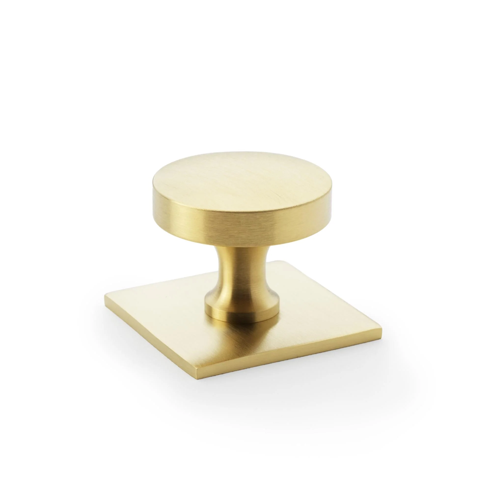 Hastings 38mm Knob on Backplate - Satin Brass PVD in Satin Brass PVD