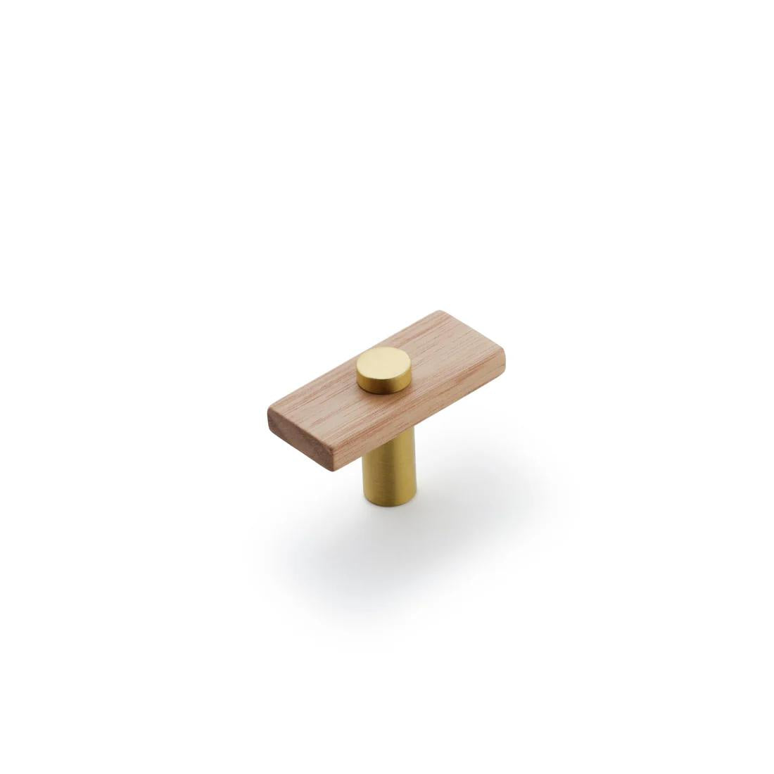 Lenah Knob in Euro Beech/Brushed Gold