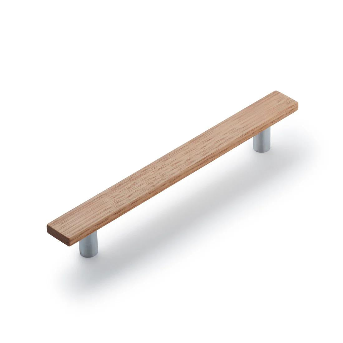 Lenah 160mm Cabinet Handle - Tasmanian Oak - Satin Chrome in Satin Chrome