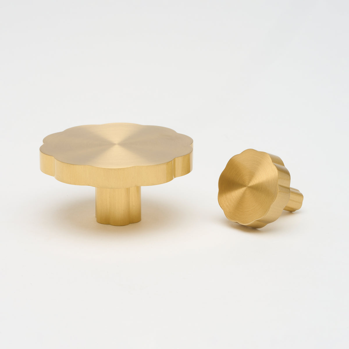 Lo & Co Tropez cabinet hardware knob in a brushed finish, featuring a stylish round design for kitchen or furniture doors.