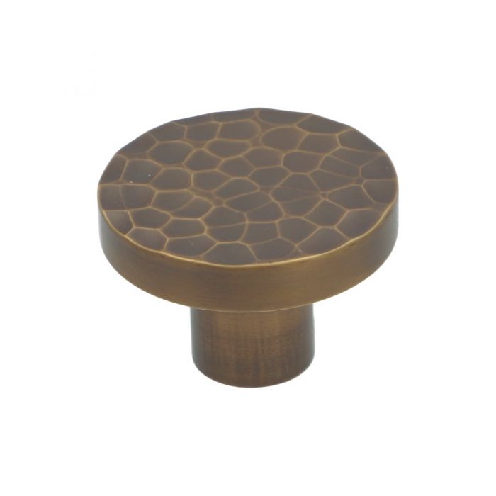 Tarn 38mm Hammered Knob - Aged Brass in Aged Brass