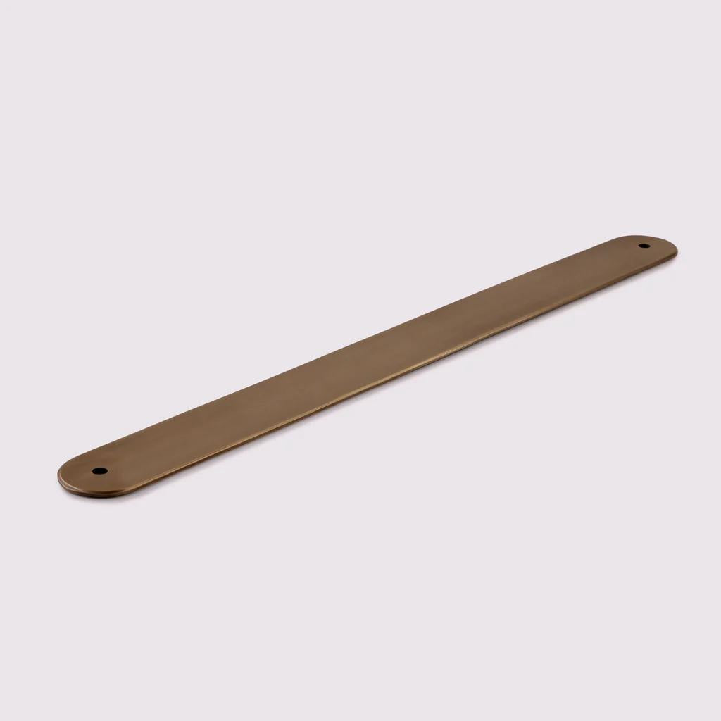 Curved Appliance Pull Backplate - 384mm Acid Washed Brass in Acid Washed Brass