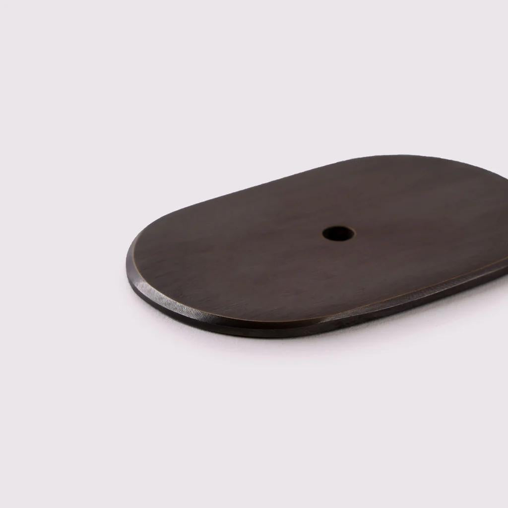 Curved Knob Backplate - Antique Bronze in Antique Bronze