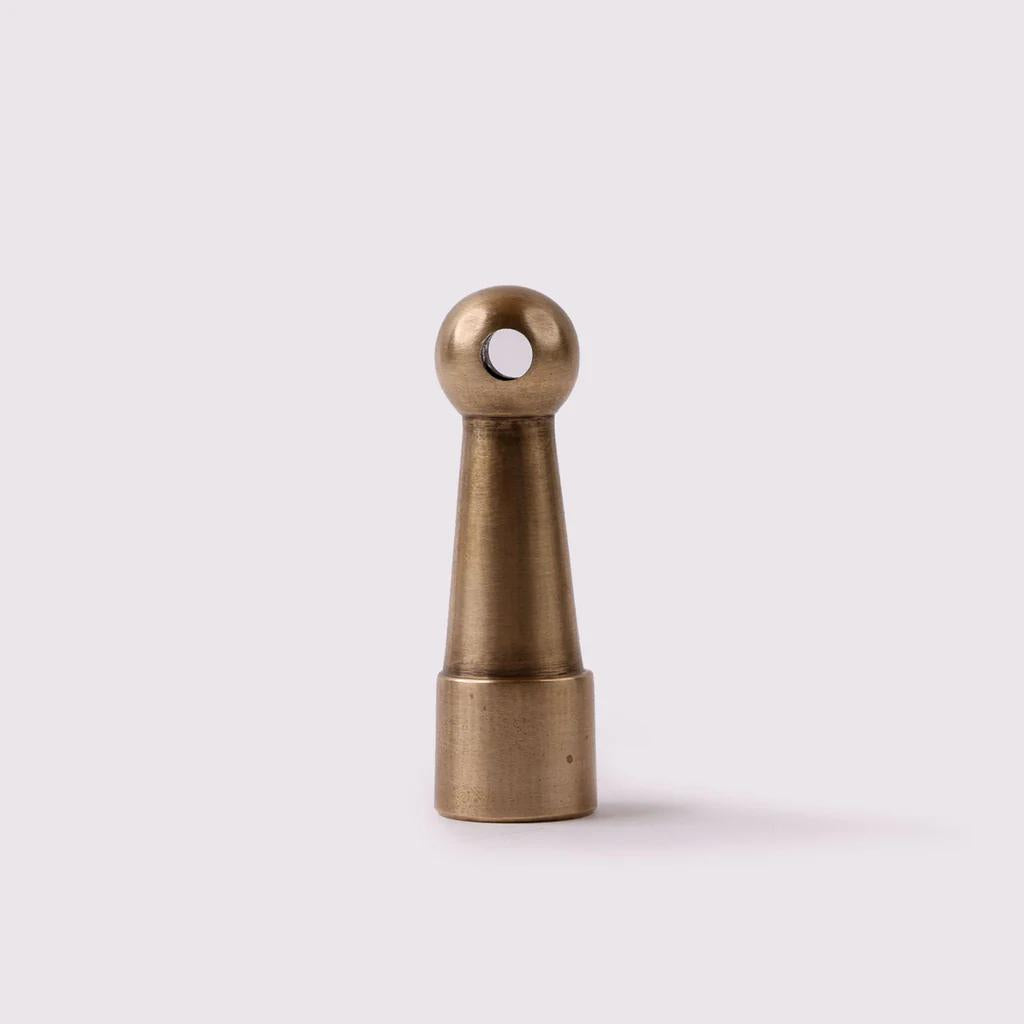 Gallery Rail Middle Post - Acid Washed Brass in Acid Washed Brass