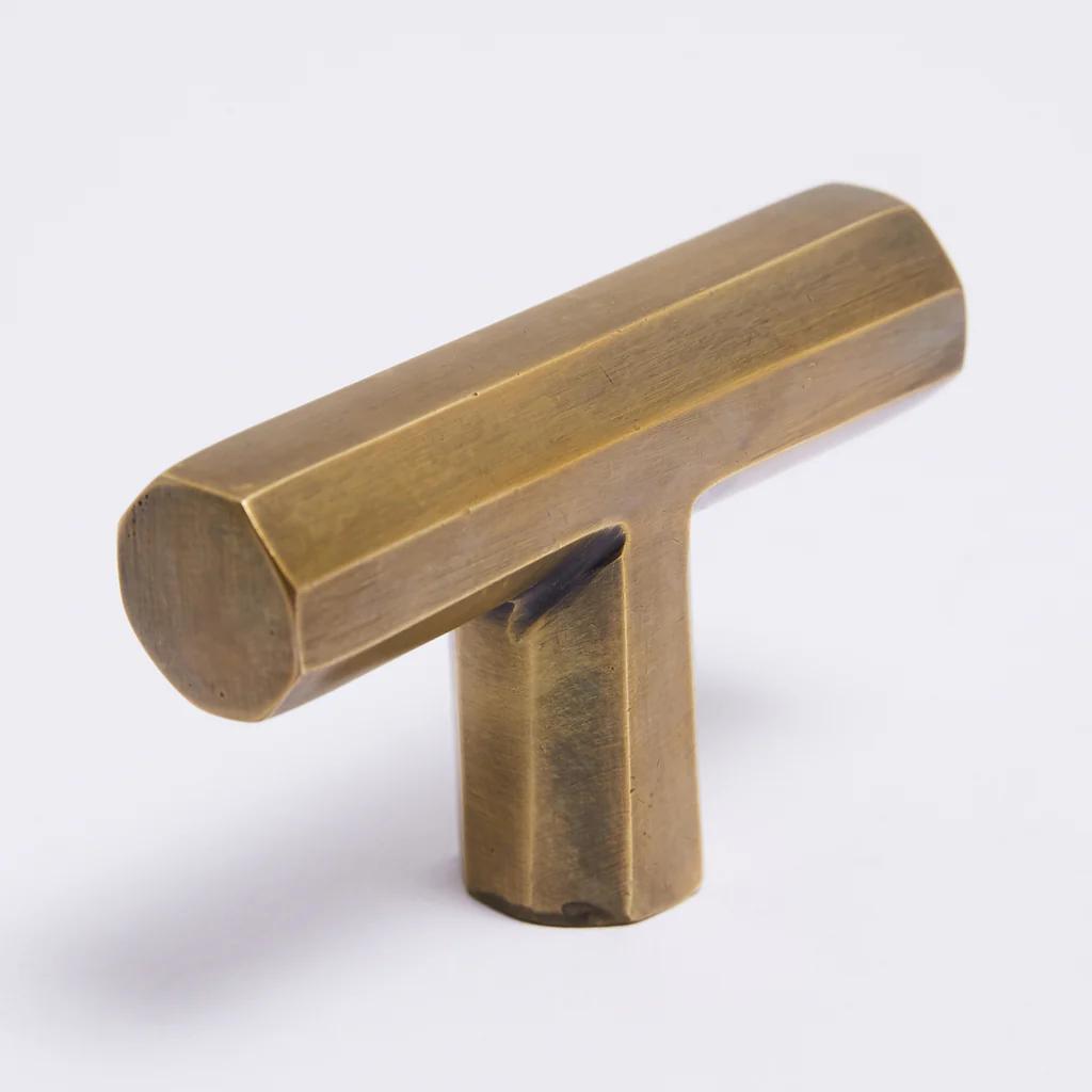Henley T-Bar - Acid Washed Brass in Acid Washed Brass