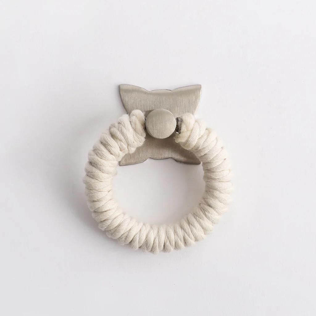 Rope Pull - White Rope with Satin Nickel in Satin Nickel
