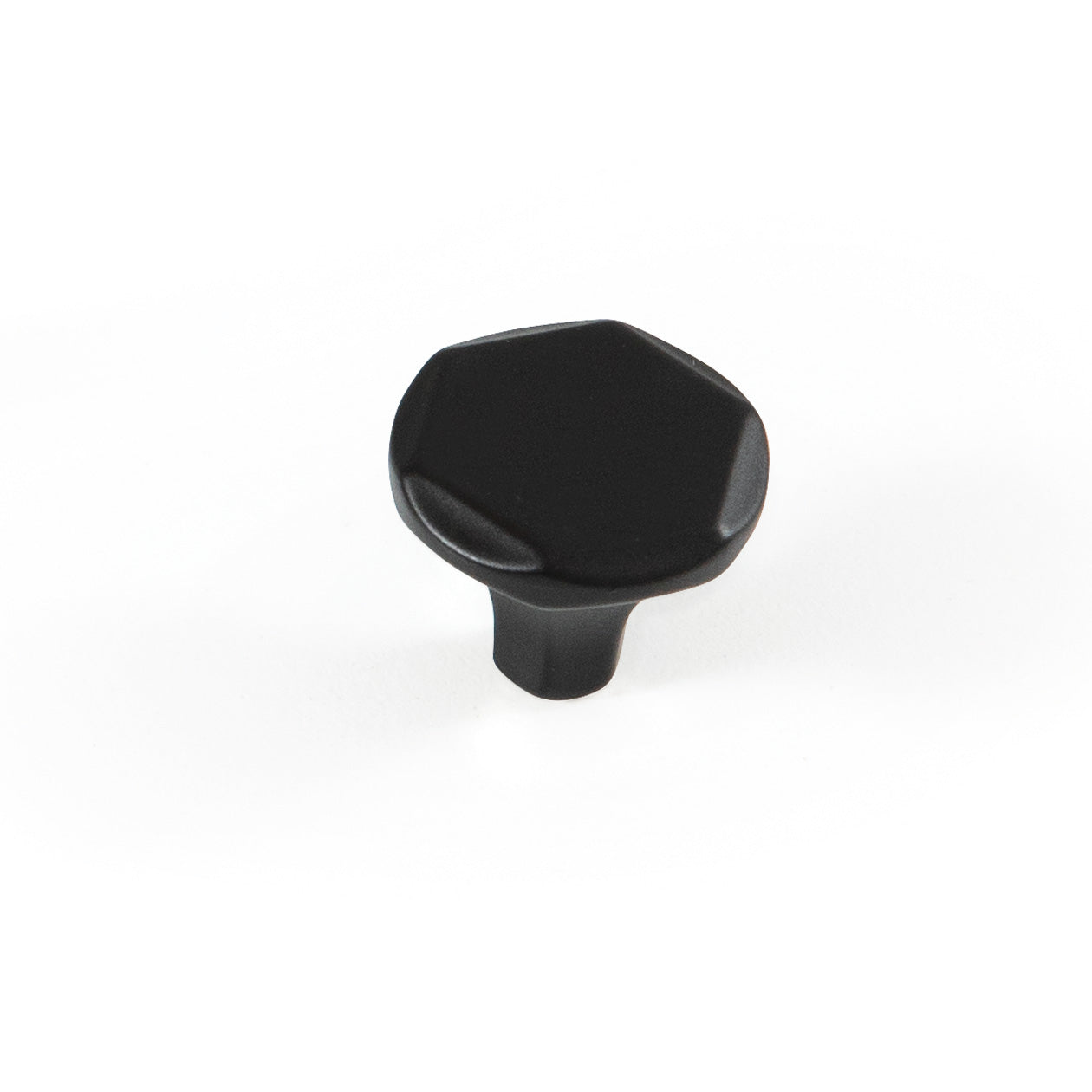 Momo CASELLE cabinet knob in matte black finish, round metal handle for kitchen or furniture drawer doors.