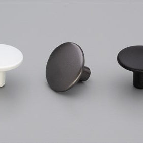 Round Cabinet Knob 37mm Black Structured, Slight Textured Sheen in Matt Black