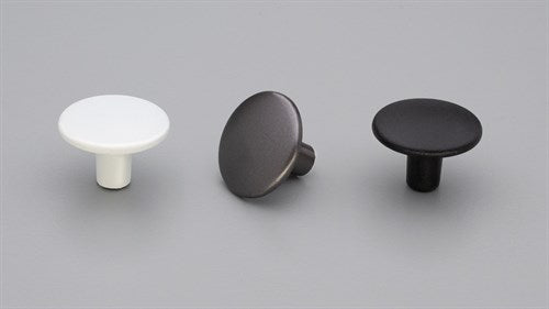 Round Cabinet Knob 37mm Black Structured, Slight Textured Sheen in Matt Black