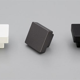 Square Cabinet Knob 30 X 30 Black Structured, Slight Textured Sheen in Matt Black