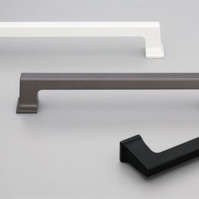 Cabinet Pull Handle 160 CTC Black Structured, Slight Textured Sheen in Matt Black