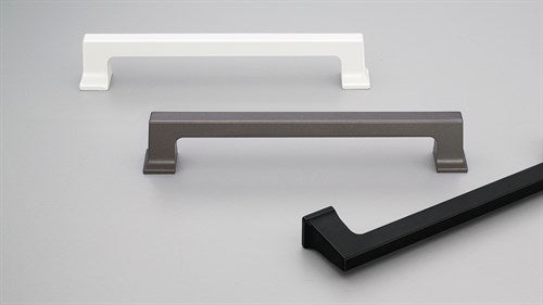 Cabinet Pull Handle 160 CTC Black Structured, Slight Textured Sheen in Matt Black