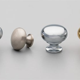 Brass Cabinet Knob 25mm Mushroom Polished Brass in Polished Brass