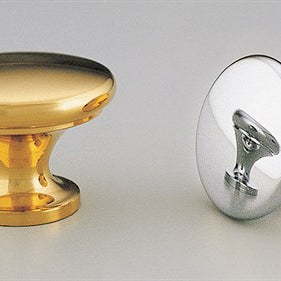 Brass Cabinet Knob 25mm Button Polished Brass Gloss in Polished Brass