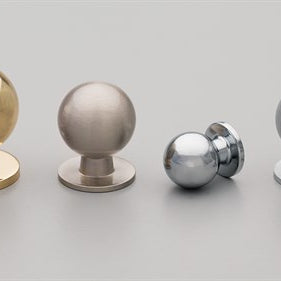 Brass Cabinet Knob 25mm Bulb in Bright Gold