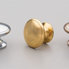 Brass Cabinet Knob 31mm Convex Polished Brass in Polished Brass