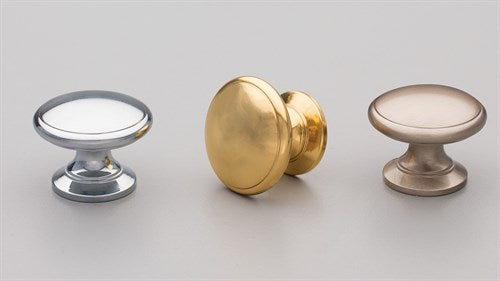 Brass Cabinet Knob 31mm Convex Polished Brass in Polished Brass