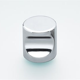 Back-to-back pair 18mm Polished S/Steel Cylinder Cabinet Knob inc fittings in Polished Stainless Steel