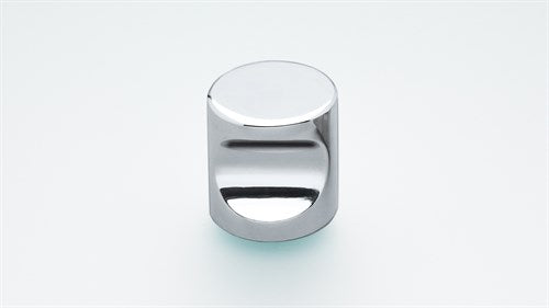 Back-to-back pair 18mm Polished S/Steel Cylinder Cabinet Knob inc fittings in Polished Stainless Steel