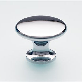 Back-to-back pair Brass Cabinet Knob Button Polished Chrome inc fittings in Polished Chrome