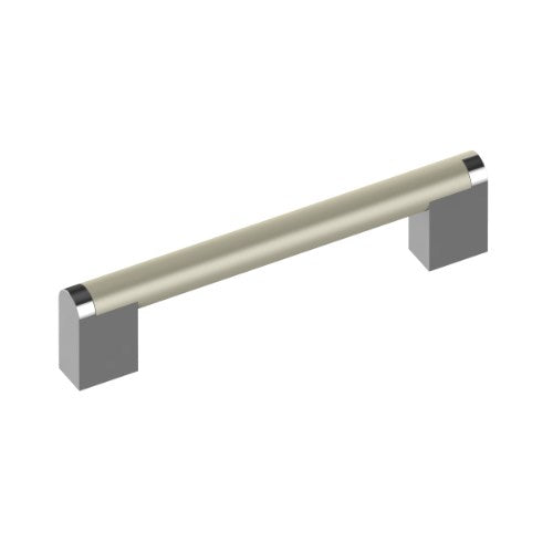14mm Round with 22mm Square Feet, 128mm CTC in Brushed Nickel / Polished Chrome
