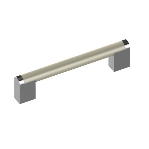 14mm Round with 22mm Square Feet, 128mm CTC in Polished Chrome / Brushed Nickel