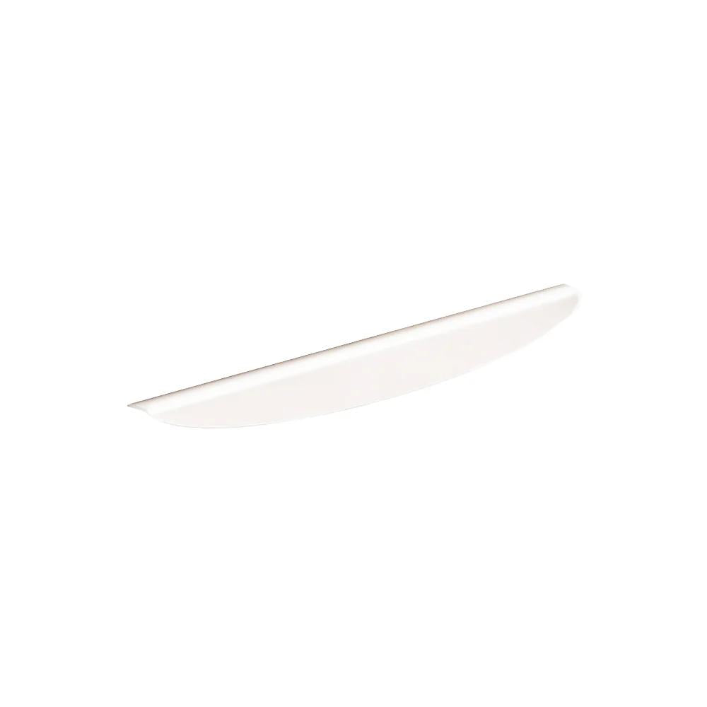 Edge Pull Curved 224mm O/A 1.5mm S/Steel 192mm C to C White Powder Coat #3 in White