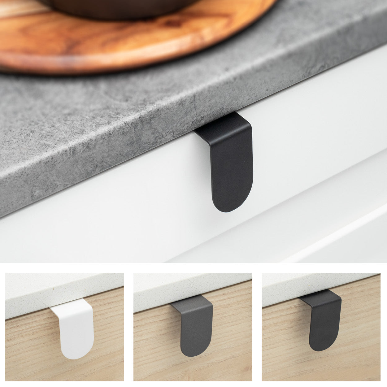 Edge Pull 32mm O/A mm S/Steel 16mm C to C Graphite Powder Coat #3 in Graphite