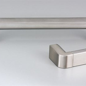 22mm wide Cabinet Pull Handle, Zamac Posts 138mm with 128mm CTC in Satin Stainless