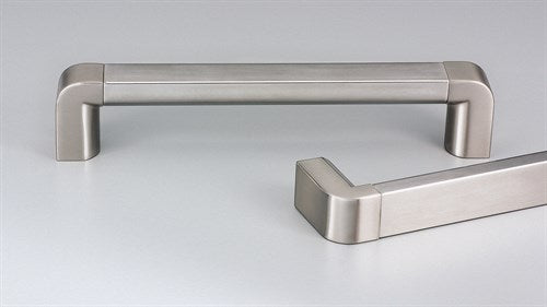 22mm wide Cabinet Pull Handle, Zamac Posts 138mm with 128mm CTC in Satin Stainless