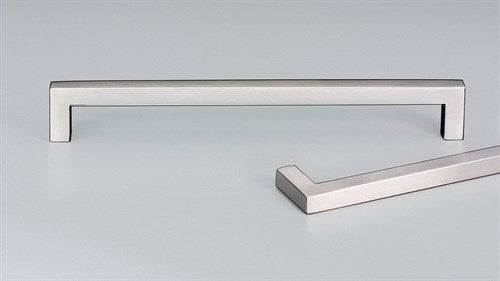 10mm Square Cabinet Pull Handle 38mm CTC in Satin Stainless