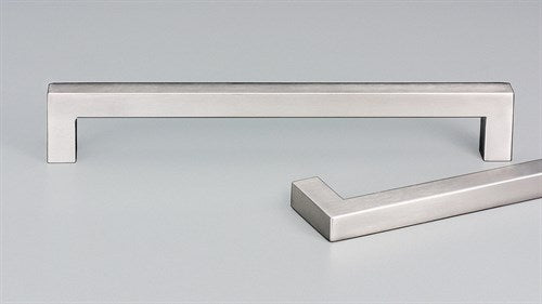12.7 Square Cabinet Pull Handle 108mm with 96mm CTC in Satin Stainless