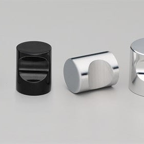 Cylinder Cabinet Knob 20mm in Black Anodised