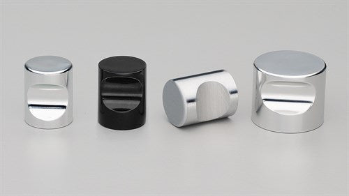 Cylinder Cabinet Knob 20mm in Black Anodised