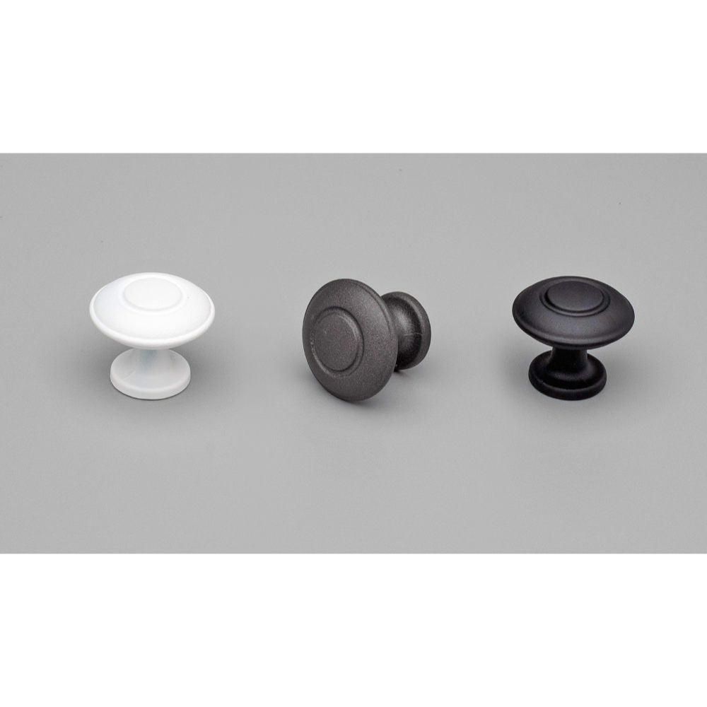 Rd Hampton Knob 31mm Black Powder Coat Matt#8 in Matt Black