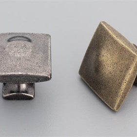 Square Hampton Cabinet Knob in Antique Brass
