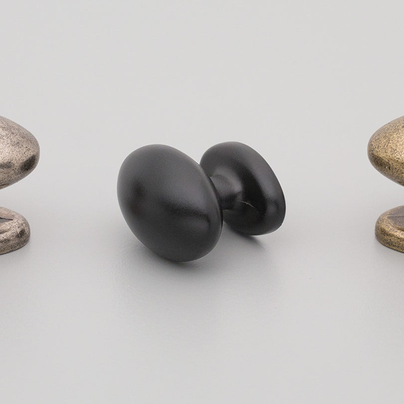Witton Knob 35mm Black Powder Coat Matt#8 in Matt Black