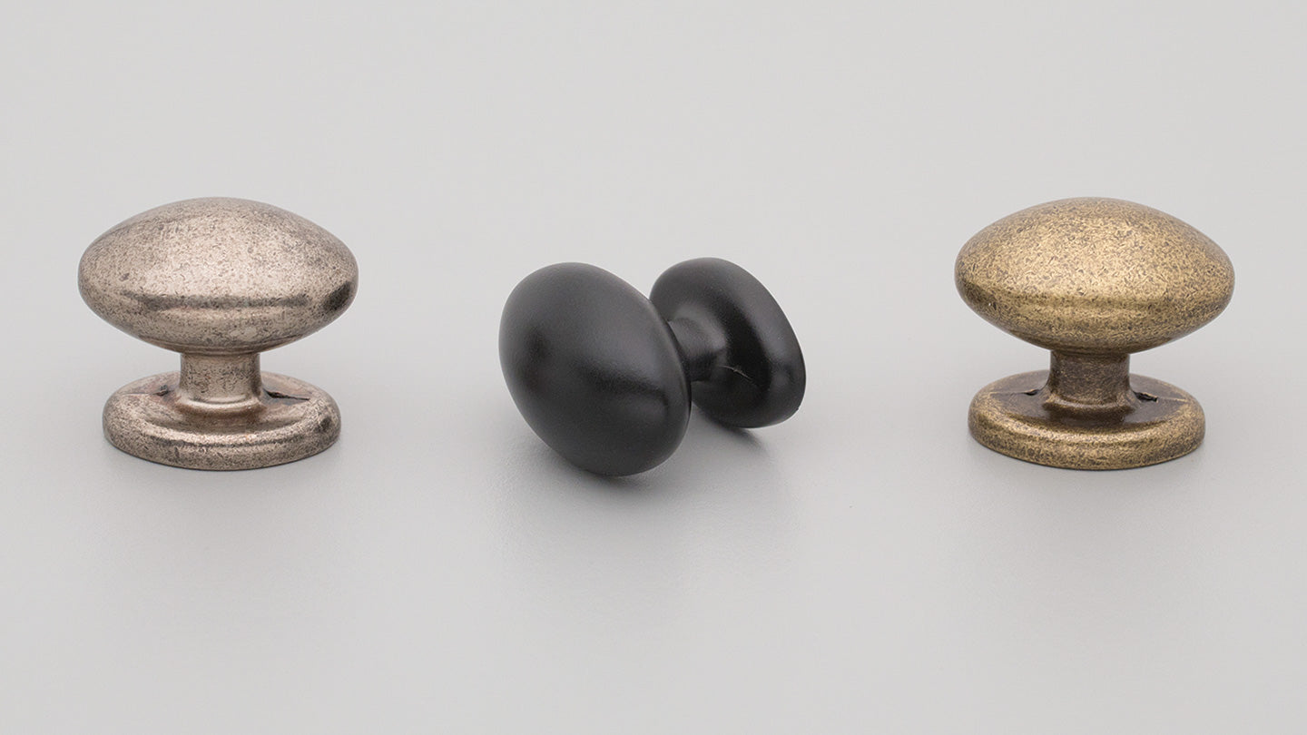Witton Knob 35mm Black Powder Coat Matt#8 in Matt Black
