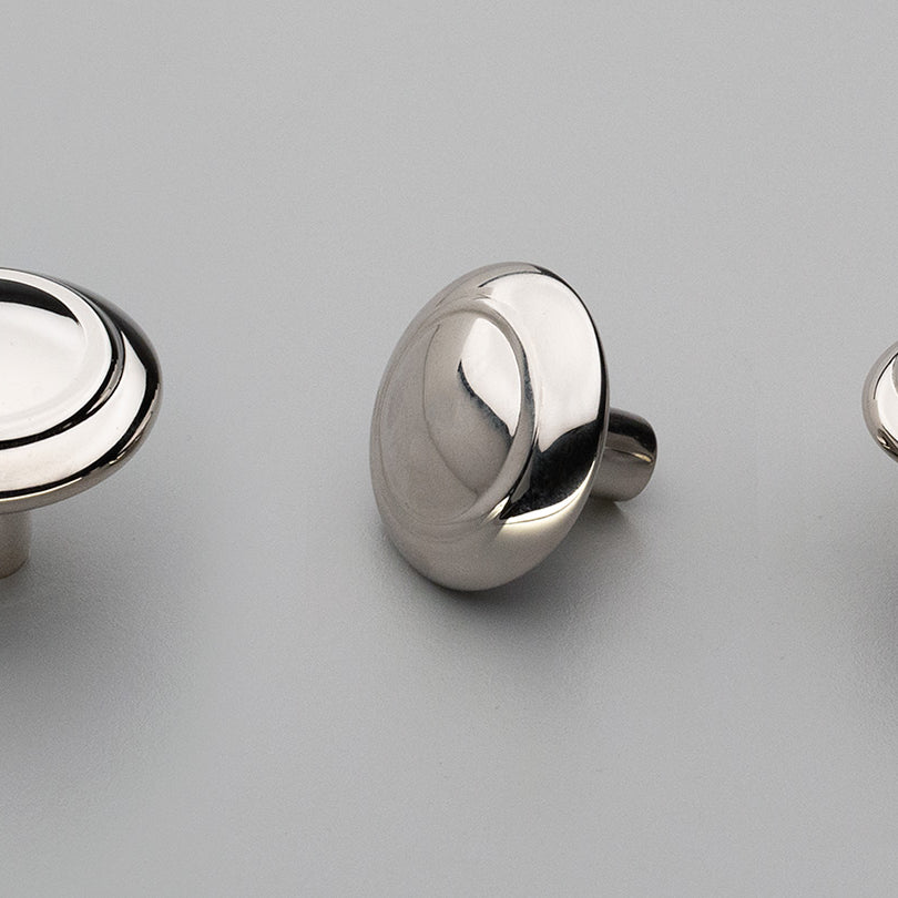 Dover Knob 30mm Brass Polished Nickel in Brass Polished Nickel